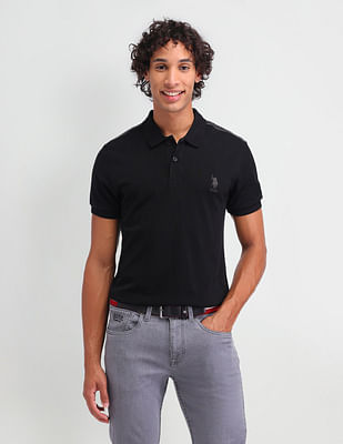 U S Polo Assn Denim Co Solid Cotton Muscle Fit Polo Shirt