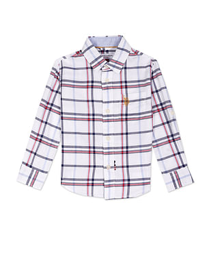 U S Polo Assn Kids Boys Tartan Check Festive Shirt