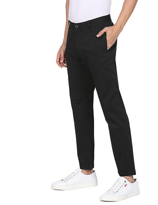 Flying Machine Mid Rise Solid Super Slim Fit Trousers