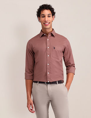 U S Polo Assn Solid Tailored Fit Shirt