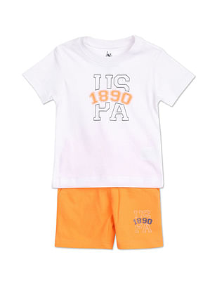 U S Polo Assn Kids Brand Print Cotton Set