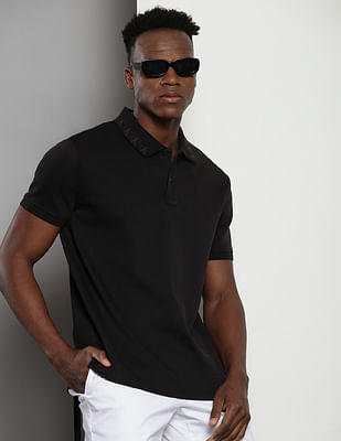 Calvin Klein Regular Fit Print Collar Polo Shirt