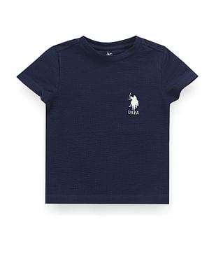 U S Polo Assn Kids Boys Logo Textured T-Shirt