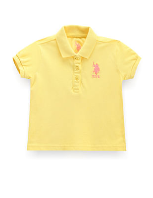 U S Polo Assn Kids Girls Cotton Pique Polo Shirt