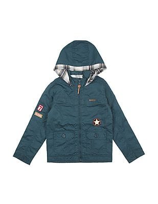 utilitarian hooded bomber jacket