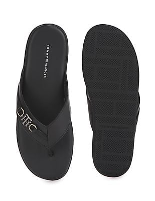 Buy Tommy Hilfiger Men Black V-Strap Cushioned Footbed  display picture 1