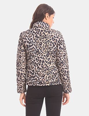 يسود gap puffer jacket leopard 