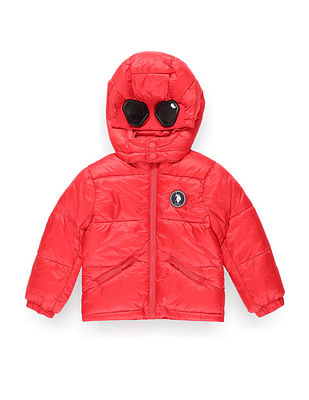 U S Polo Assn Kids Boys Sunglasses Hood Puffer Jacket