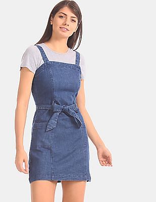 zip up dungaree dress