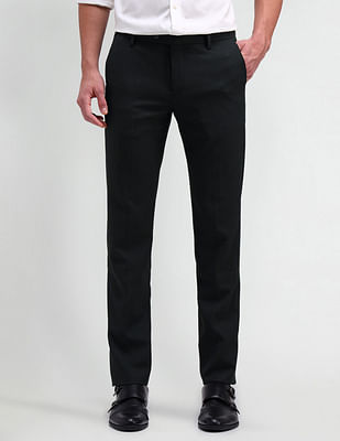 Arrow Denver Slim Fit Solid Trousers