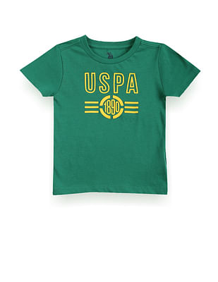 U S Polo Assn Kids Boys Crew Neck Brand Print T-Shirt