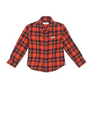 U S Polo Assn Kids Boys Spread Collar Checked Shirt