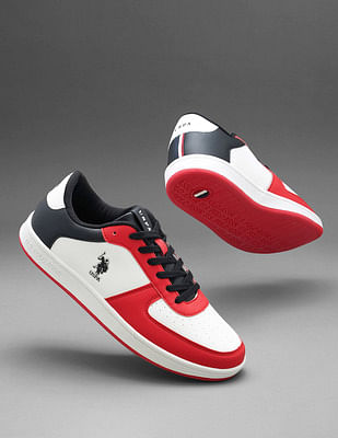 U S Polo Assn Men Rein Red Retro Court Sneakers