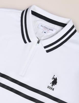 トップス a.presse L/S Striped Polo Shirts Buy U.S. Polo Assn. Striped Collar Zipper Polo Shirt - NNNOW.com