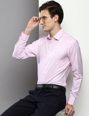 Calvin Klein Solid Twill Cotton Shirt