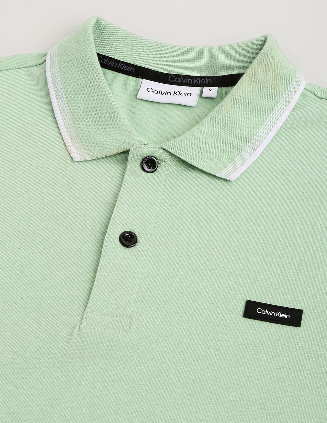 Buy Calvin Klein Stretch Pique Metal Button Polo Shirt