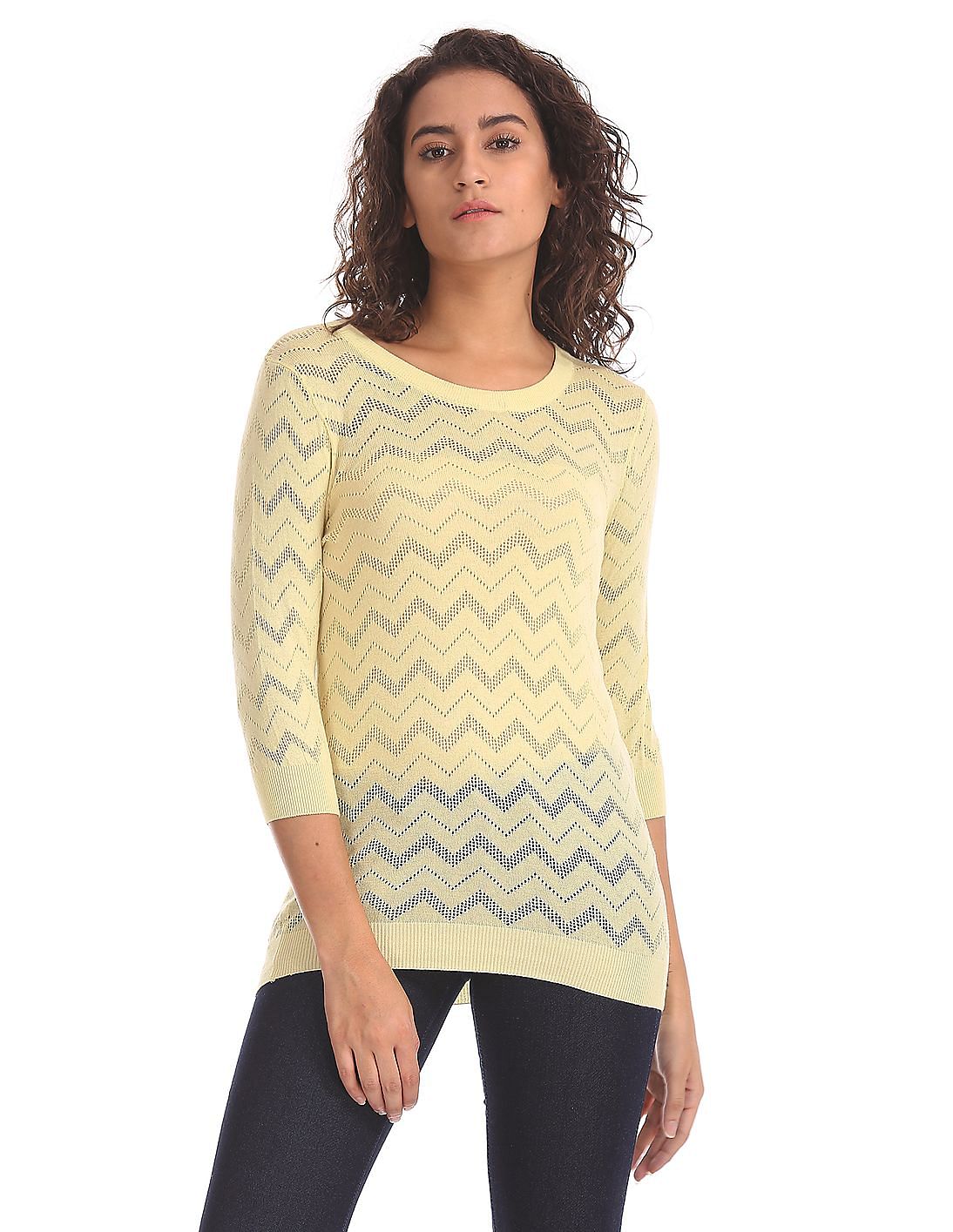 Buy U.S. Polo Assn. Women Patterned Knit Round Neck Top - NNNOW.com