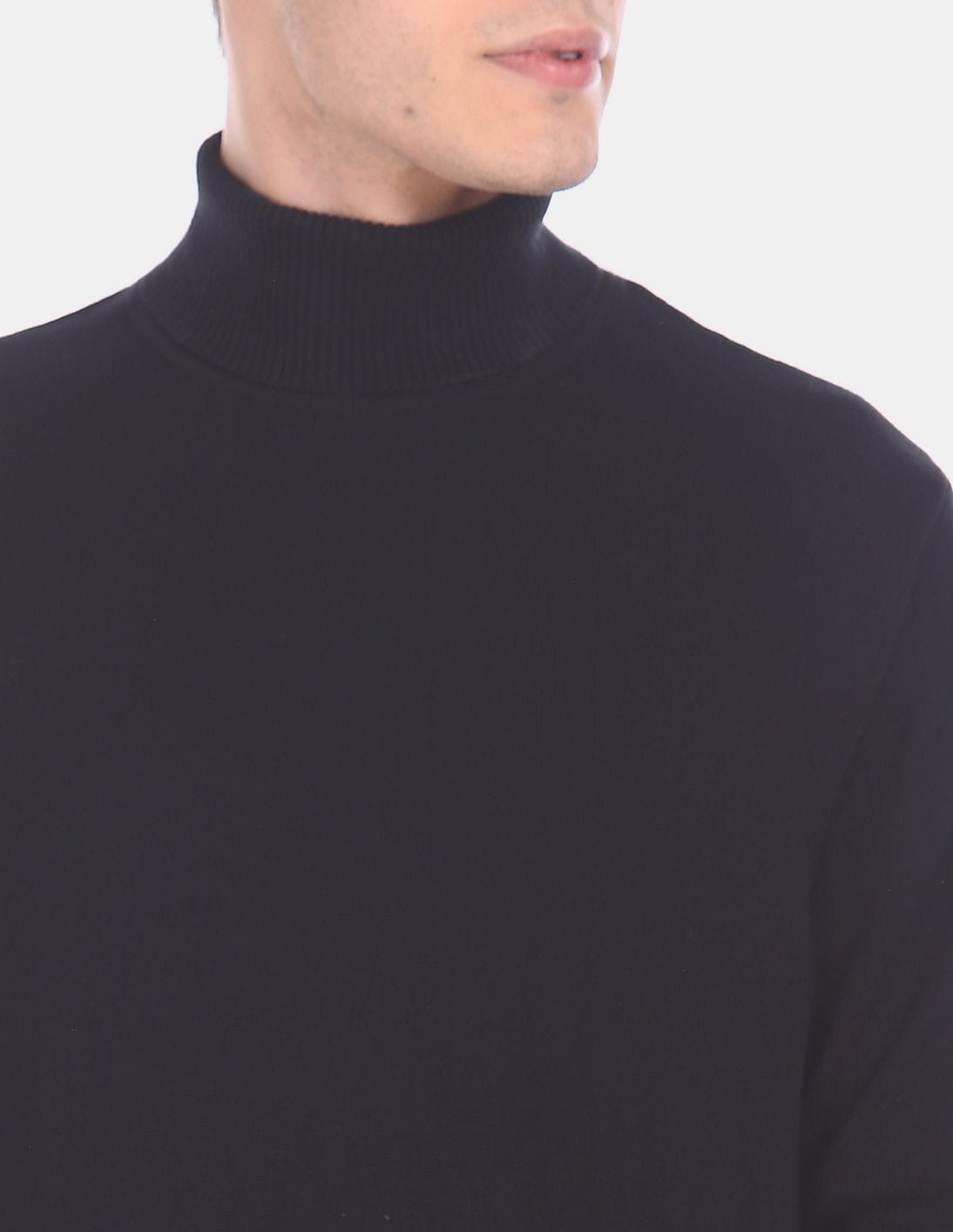 Buy Flying Machine Men Black High Neck 