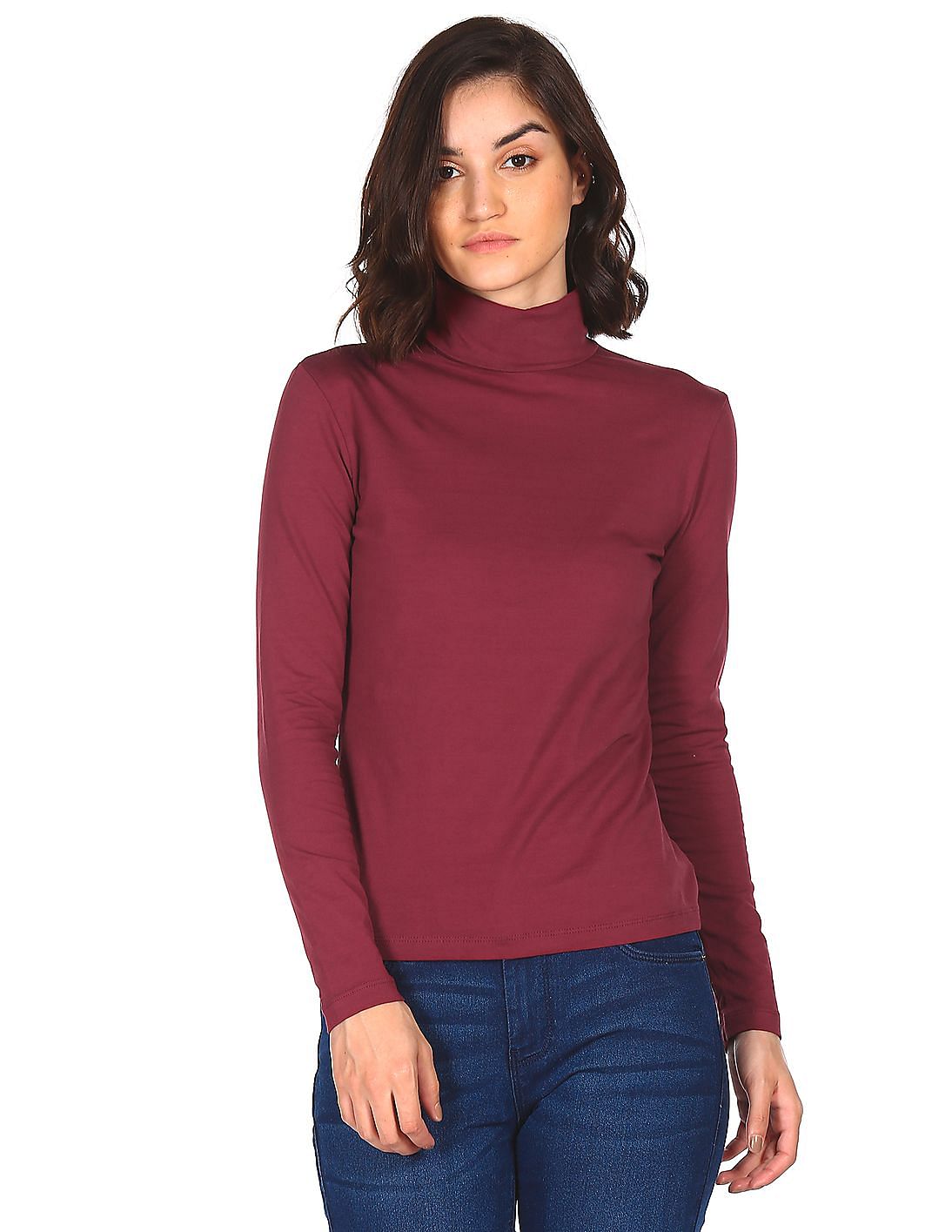 Women's on sale maroon turtleneck