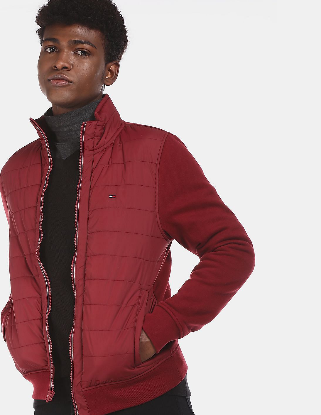 tommy hilfiger burgundy jacket mens