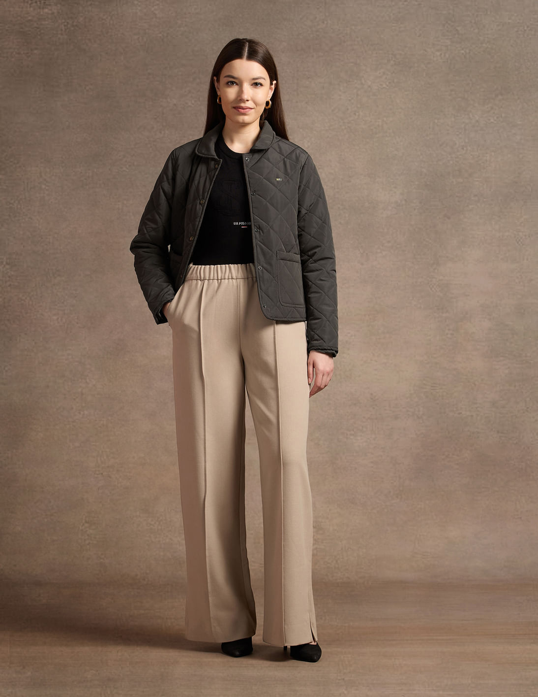 Buy U.S. Polo Assn. Women Peter Pan Collar Puffer Jacket