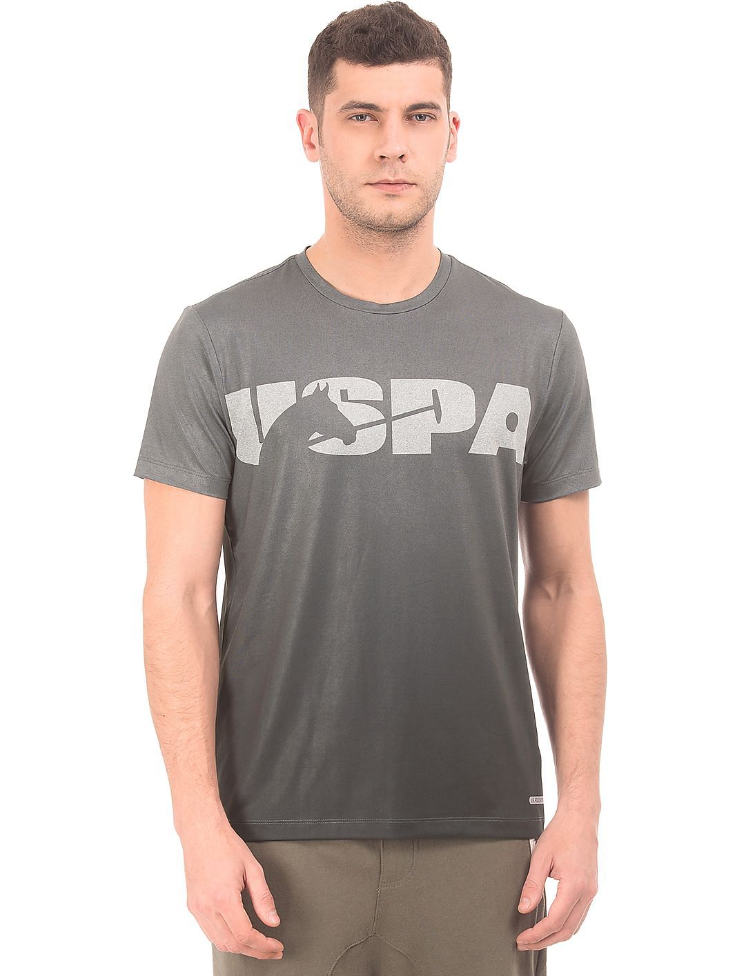 Buy USPA Active Men Brand Logo Print Active T-Shirt - NNNOW.com