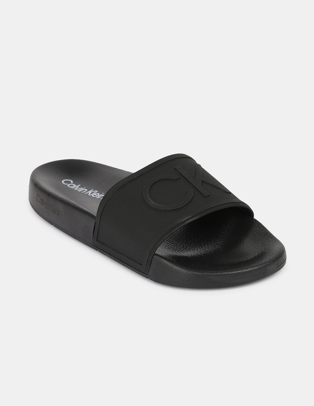 Black calvin klein sliders size 6 hot sale