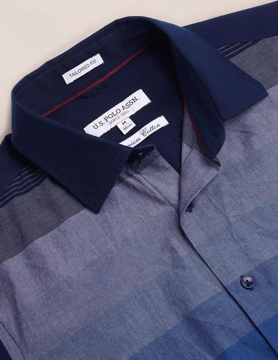 Buy U.S. Polo Assn. Colour Block Cotton Shirt - NNNOW.com