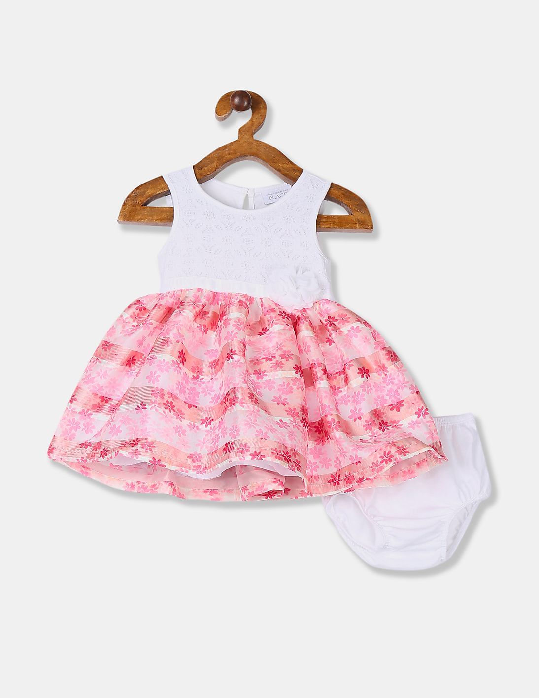 Buy The Children's Place Baby Baby Girl White and Pink Lace Floral Fit