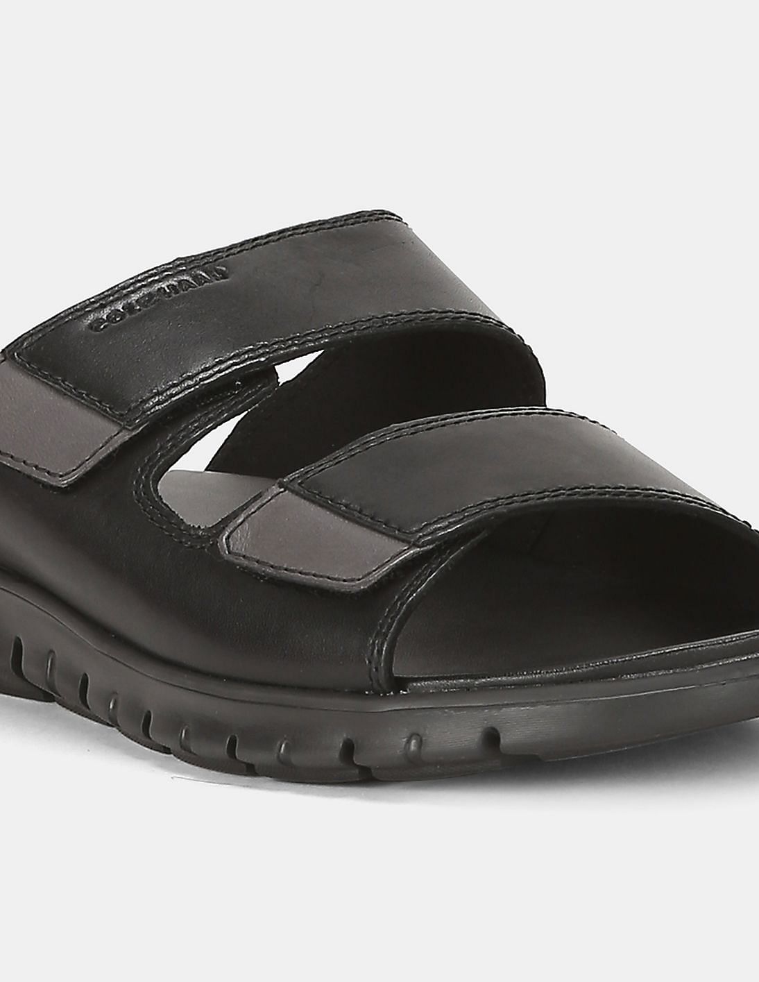 Buy Cole Haan Men Black ZER GRAND Multi Strap Slide Sandals