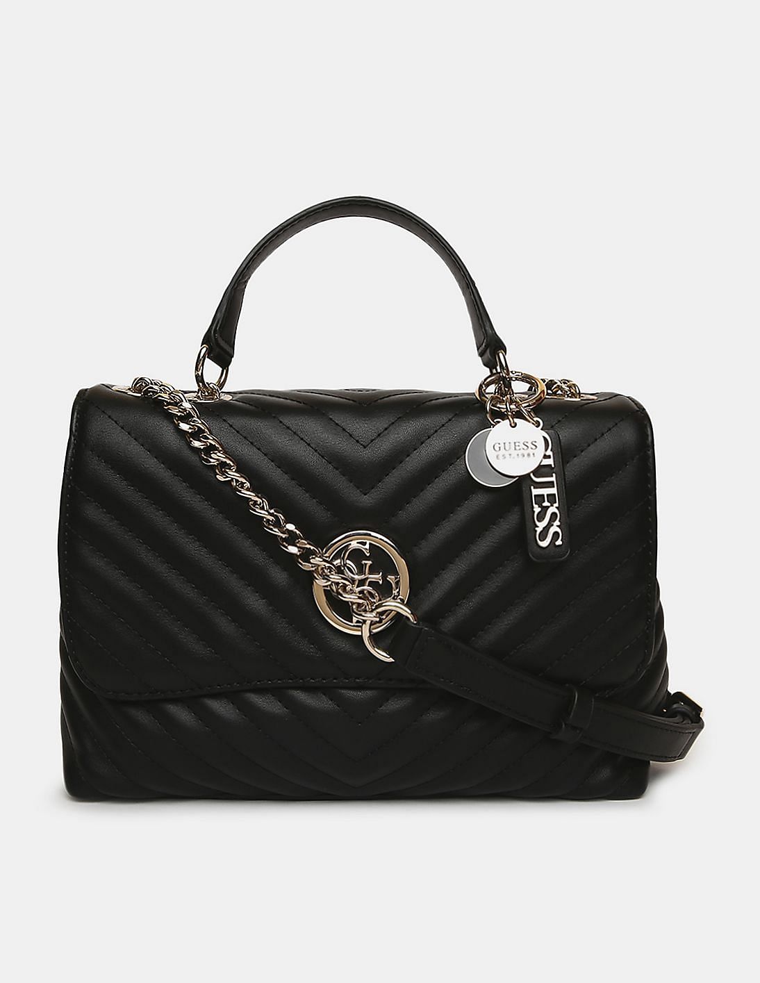 Buy GUESS Women Black Blakely Top Handle Flap Sling Bag - NNNOW.com