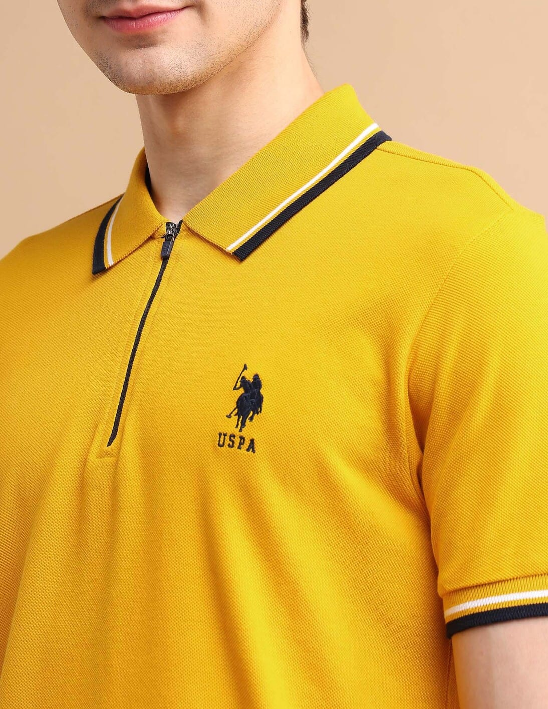 Buy U.S. Polo Assn. Tipped Zipper Polo Shirt - NNNOW.com