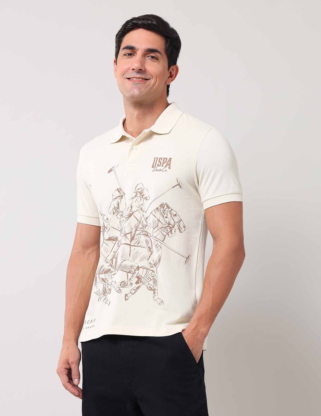 Buy U.S. Polo Assn. Denim Co. Brand Printed Muscle Fit Polo Shirt