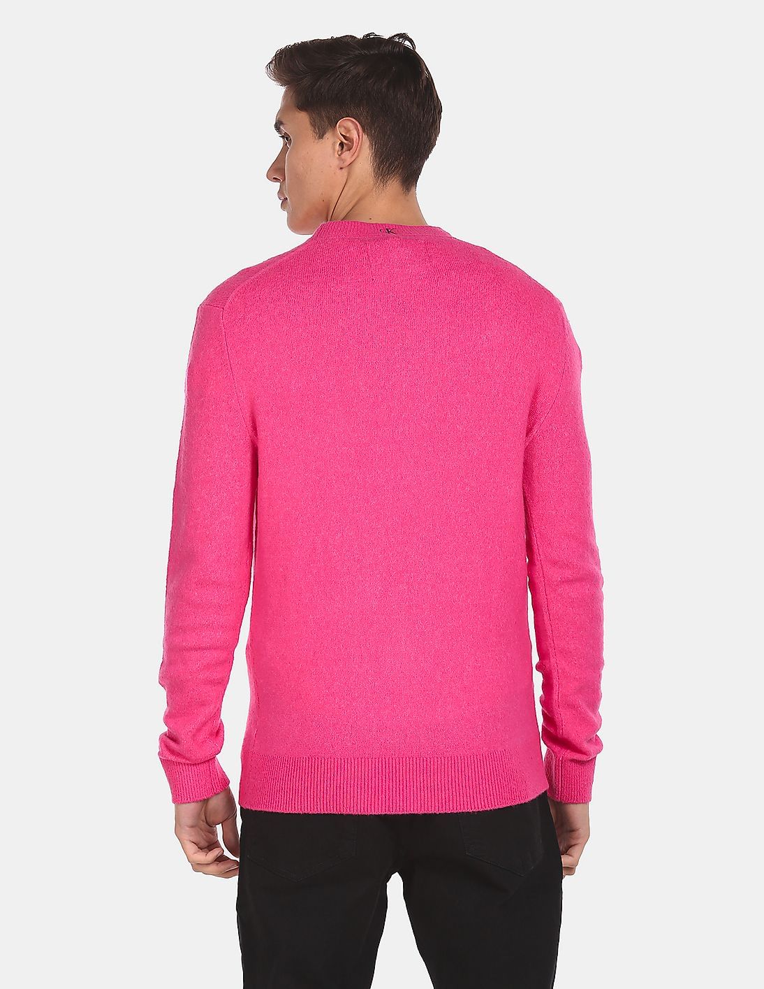 Buy Calvin Klein Men Pink Crew Neck Logo Sweater - NNNOW.com