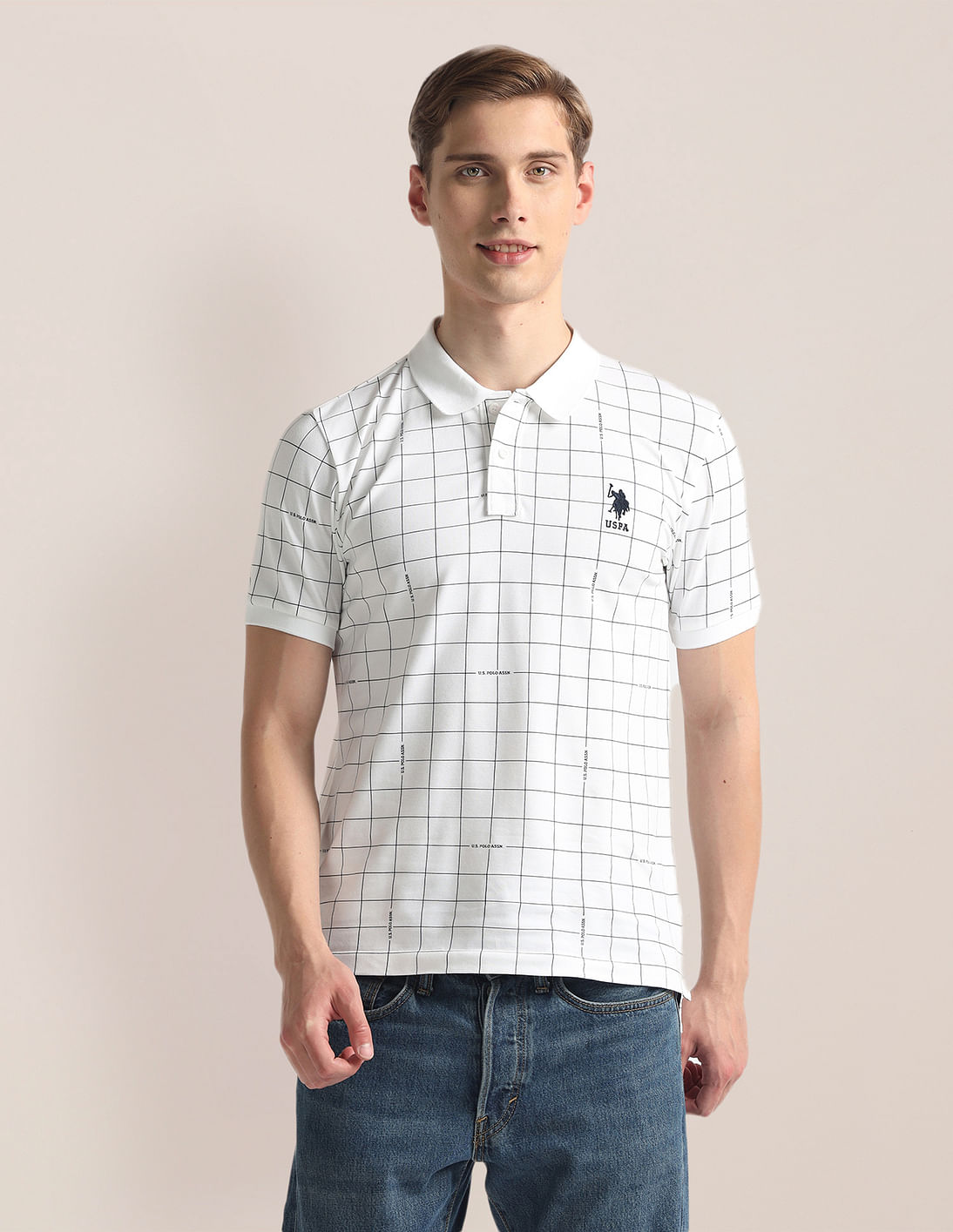 トップス NAMACHEKO Check-Pattern Polo Shirt NAMACHEKO Check-Pattern Polo Shirt