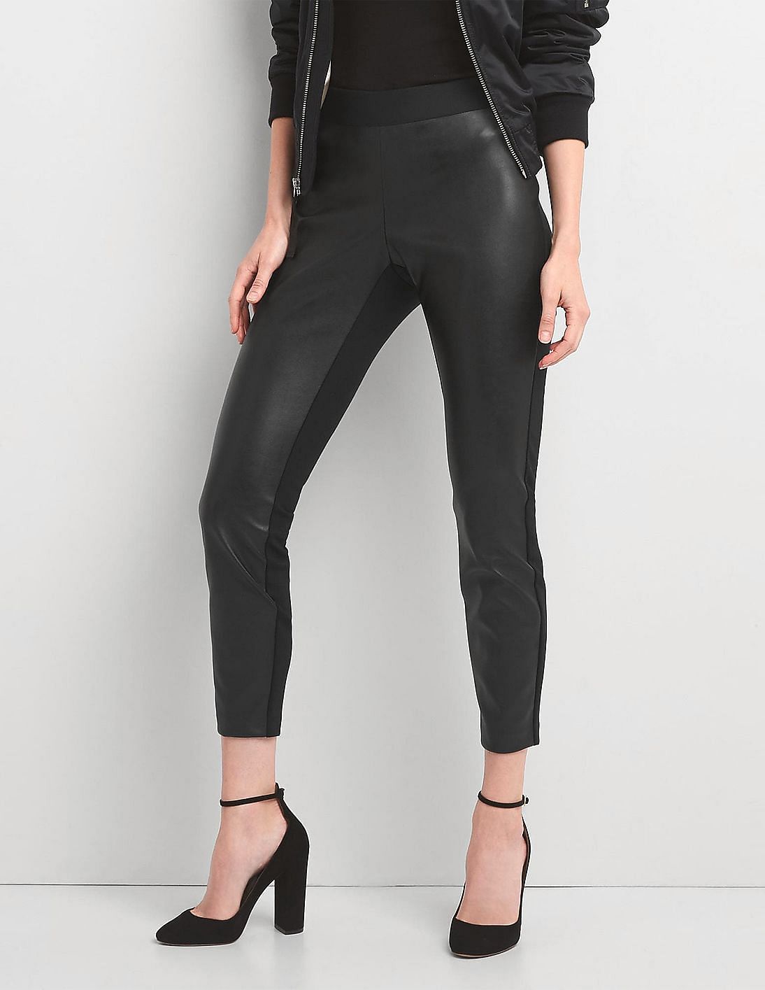 Gap Womens Size 16 Black 100% Leather Boot Cut Pants (s)