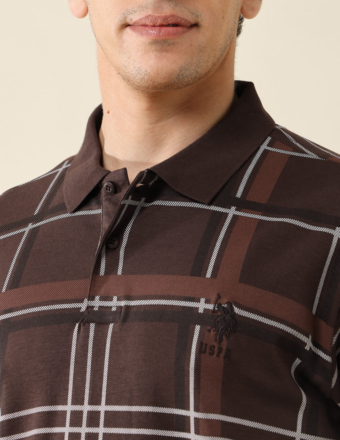 Buy U.S. Polo Assn. Checked Slim Fit Classic Polo Shirt - NNNOW.com