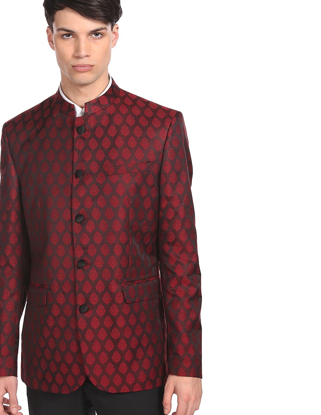 Mandarin collar blazer india Clearance