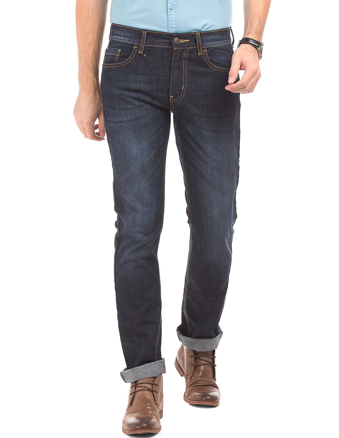 low rise dark wash jeans