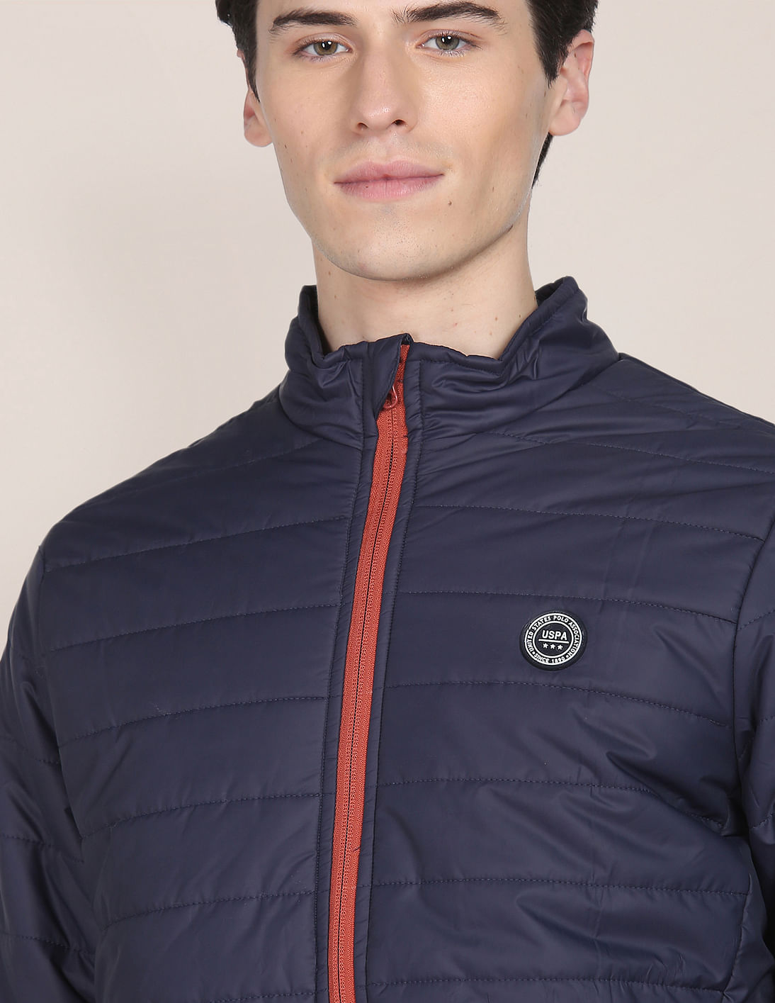 Buy U.S. Polo Assn. High Neck Solid Polyester Padded Jacket - NNNOW.com