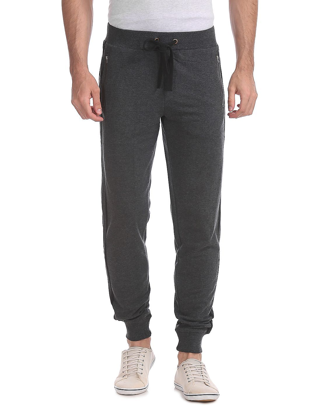 Buy Men Contrast Seam Heathered Joggers online at NNNOW.com