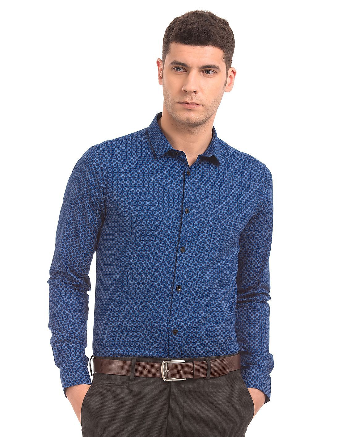 Buy USPA Tailored Men Printed Slim Fit Shirt - NNNOW.com