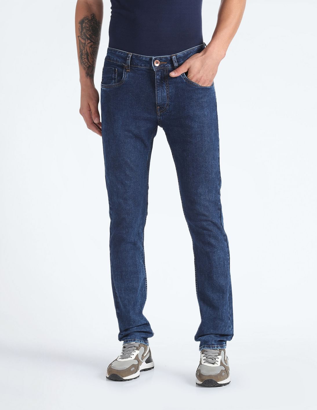 Buy Flying Machine Michael Slim Tapered Fit Rinsed Jeans - NNNOW.com