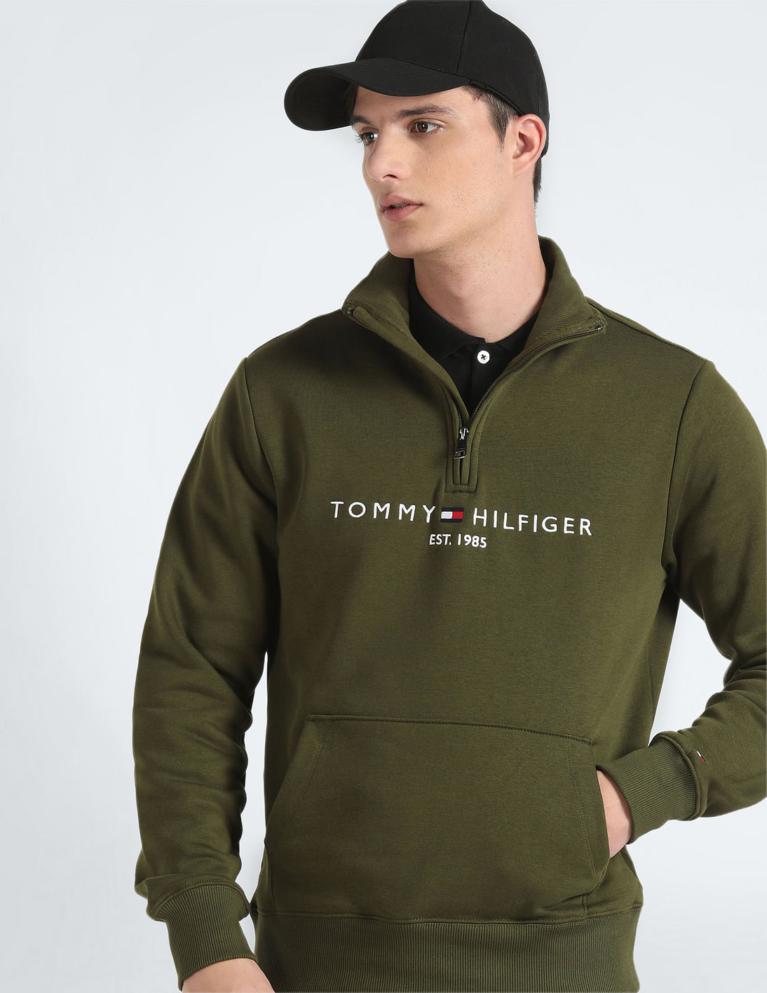 Buy Tommy Hilfiger High Neck Embroidered Sweatshirt - NNNOW.com