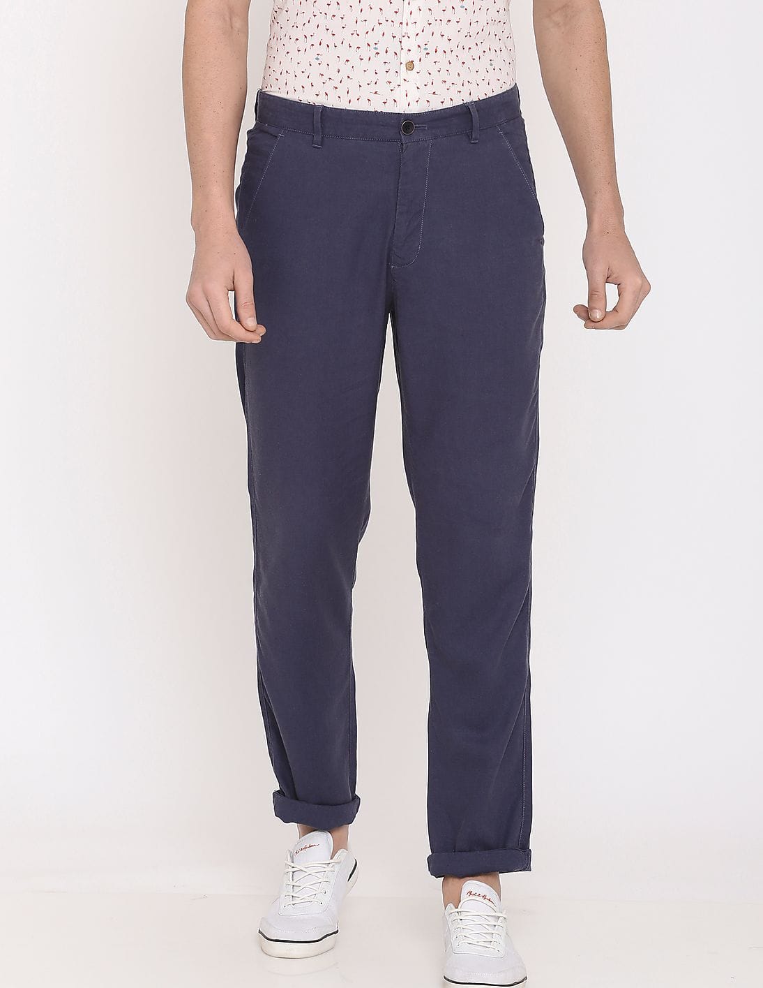 Buy True Blue Men Dark Blue Lounge Regular Fit Solid Casual Trousers