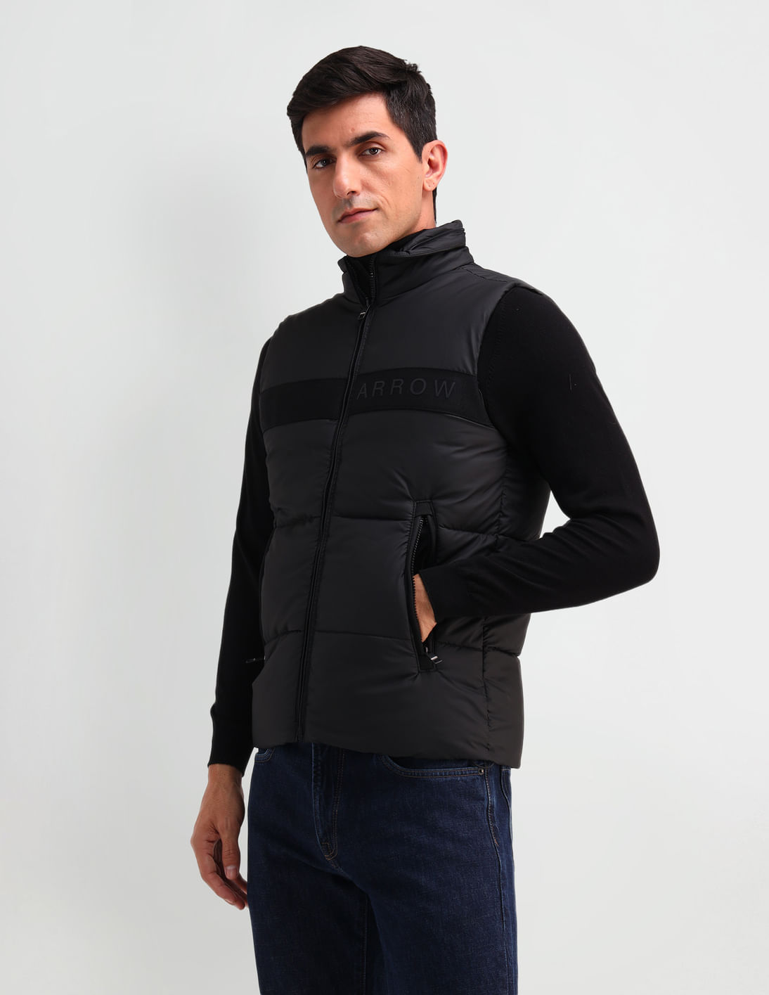 Buy Arrow Sport Sleeveless With Hood Padded Jacket - NNNOW.com