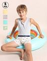 USPA Innerwear Boys Mid Rise Cotton Spandex Trunks - Pack Of 5