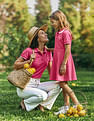 U.S. Polo Assn. Kids Girls Solid Fit And Flare Polo Dress