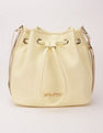 Tommy Hilfiger Solid Yellow Pu Bucket Bag