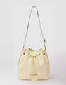 Tommy Hilfiger Solid Yellow Pu Bucket Bag